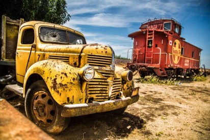 Vintage Road&Rail: rusty trucks and rail, midwest, classic