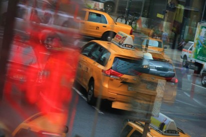 New York New York: taxi, news-york, reflection