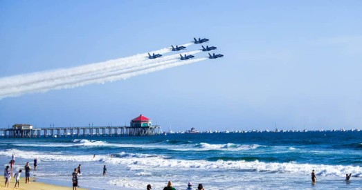 Airshow from the beach: planes, airshow, Huntington Beach