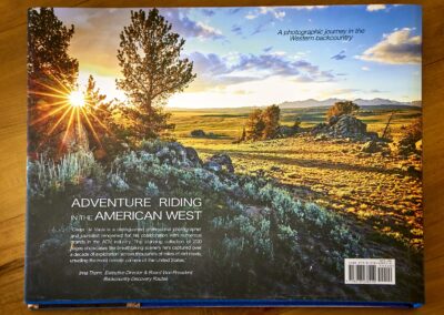 back cover of adventure motorcycle photo book