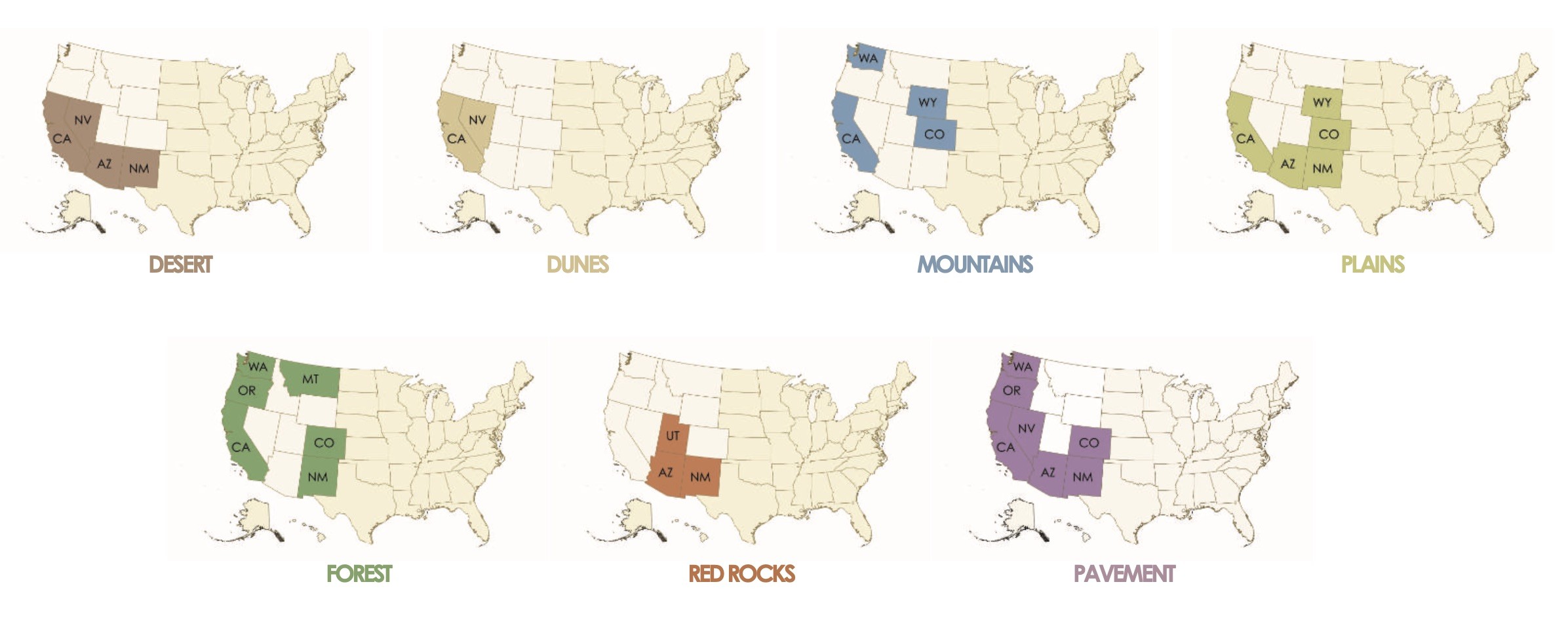 map of Western states featured in the book