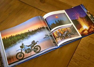 sunset and drz400 triumph tiger 900 motorcycle photo book