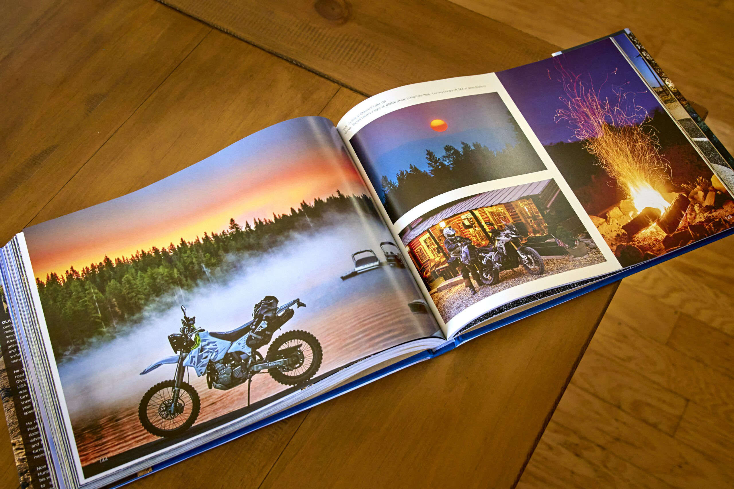 sunset and drz400 triumph tiger 900 motorcycle photo book