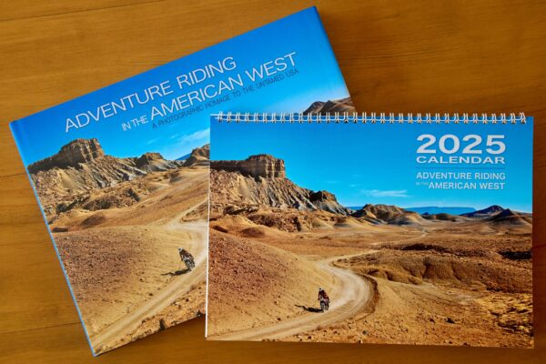 motorcycle photo Book "adventure riding in the american west" and 2025 calendar bundle